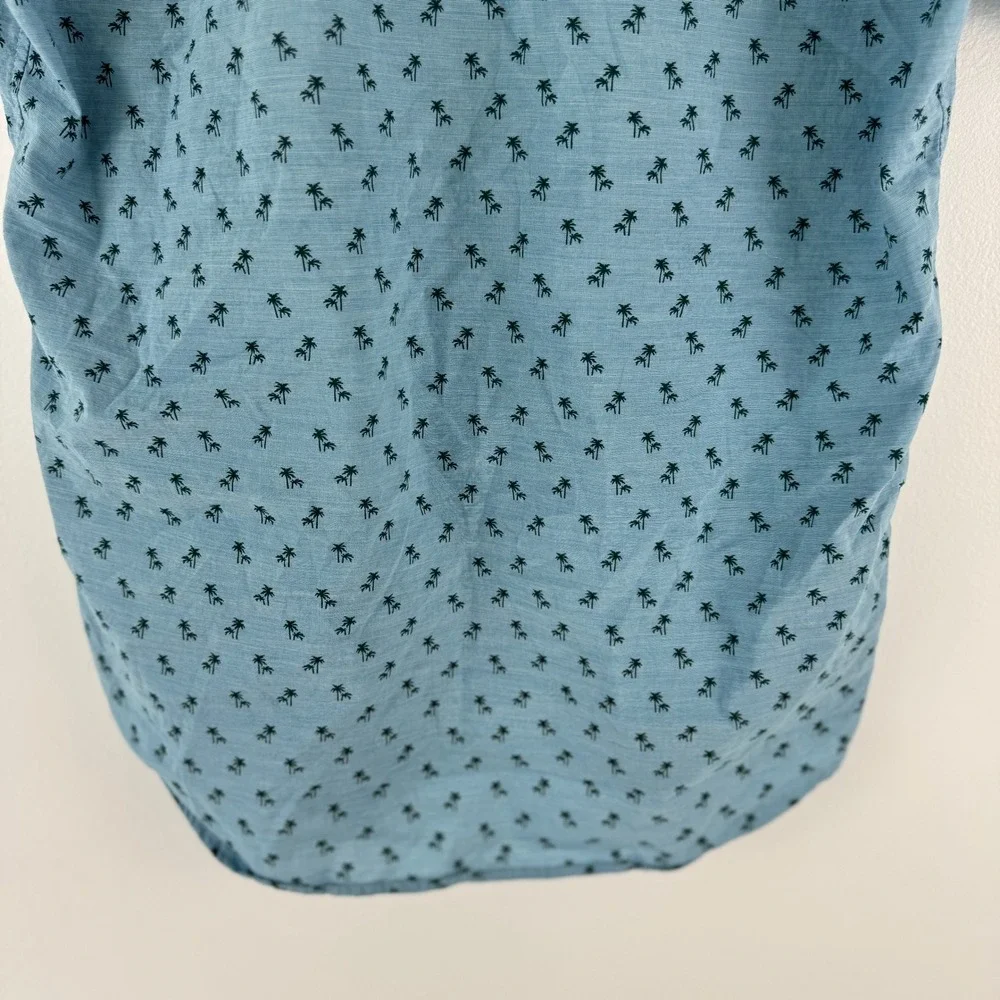 Banana Republic Men's Slim Fit Palm Tree Print Short Sleeve‎ Shirt M